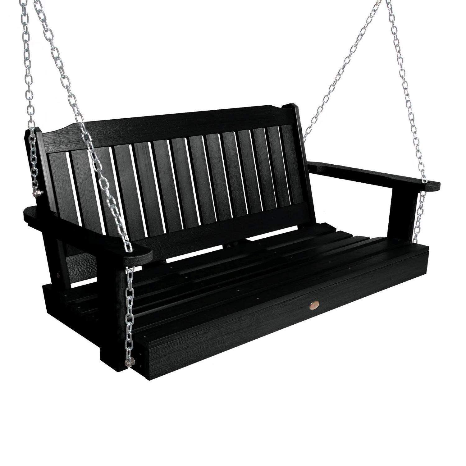 Lakeview Hart Lane Porch Swing - 4ft - Black - White Background thumbnail