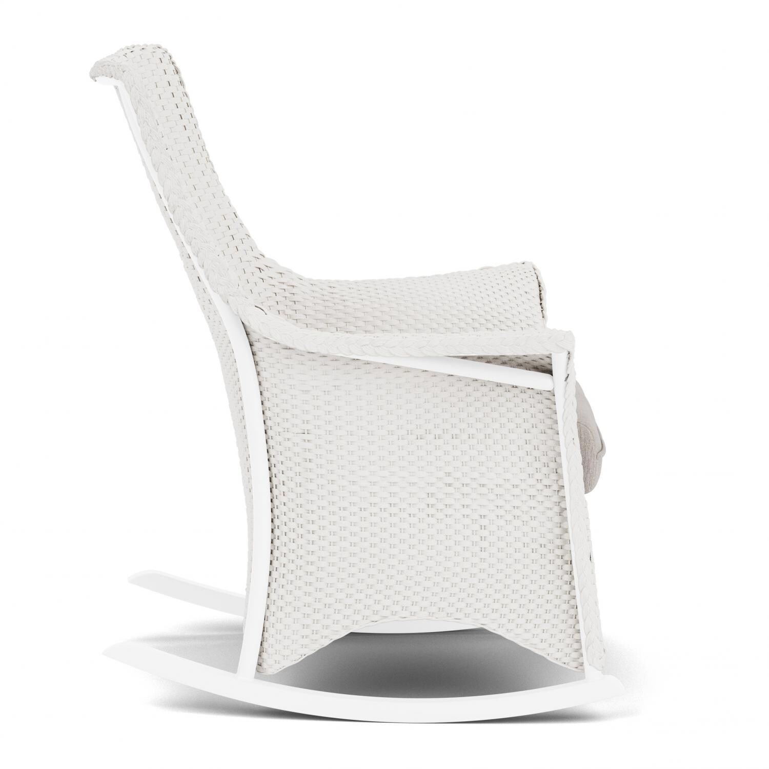 Lloyd Flanders Mandalay Porch Rocker in White Finish with Remy Cloud fabric - Side thumbnail