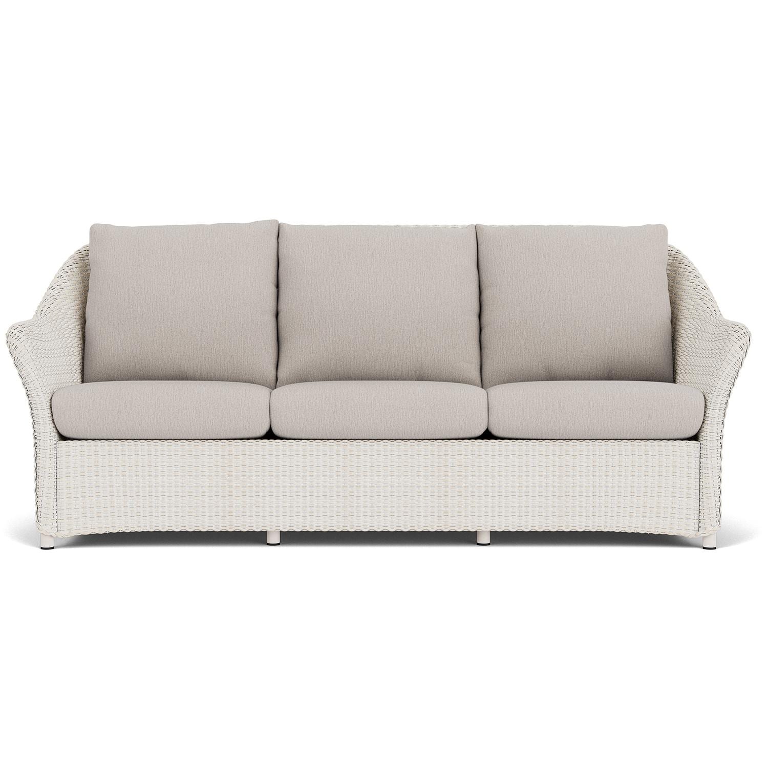 Weekend Retreat Lloyd Loom Sofa in Antique White/Remy Cloud by Lloyd Flanders