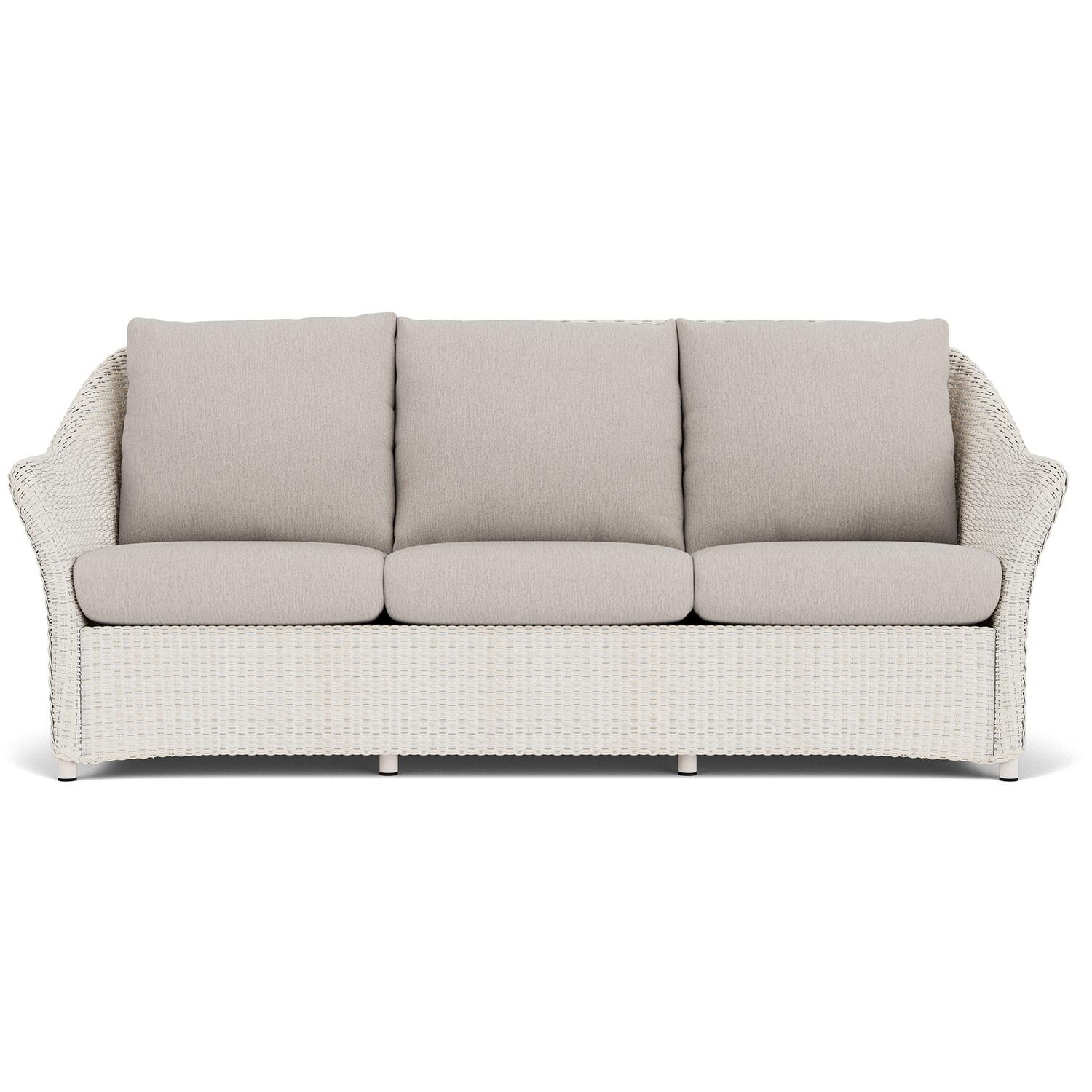 Weekend Retreat Lloyd Loom Sofa in Antique White/Remy Cloud by Lloyd Flanders
