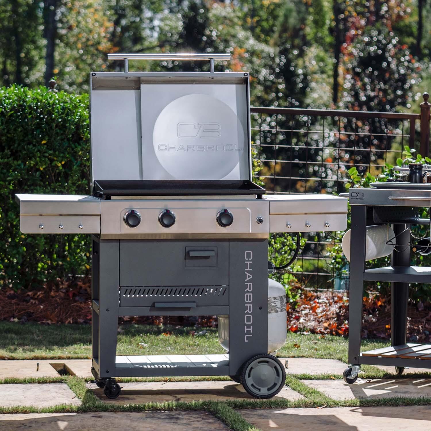 Charbroil 463717325 Versa-Tile 3 Burner 28-Inch All-In-One Cooking Station - On Patio - Lifestyle thumbnail