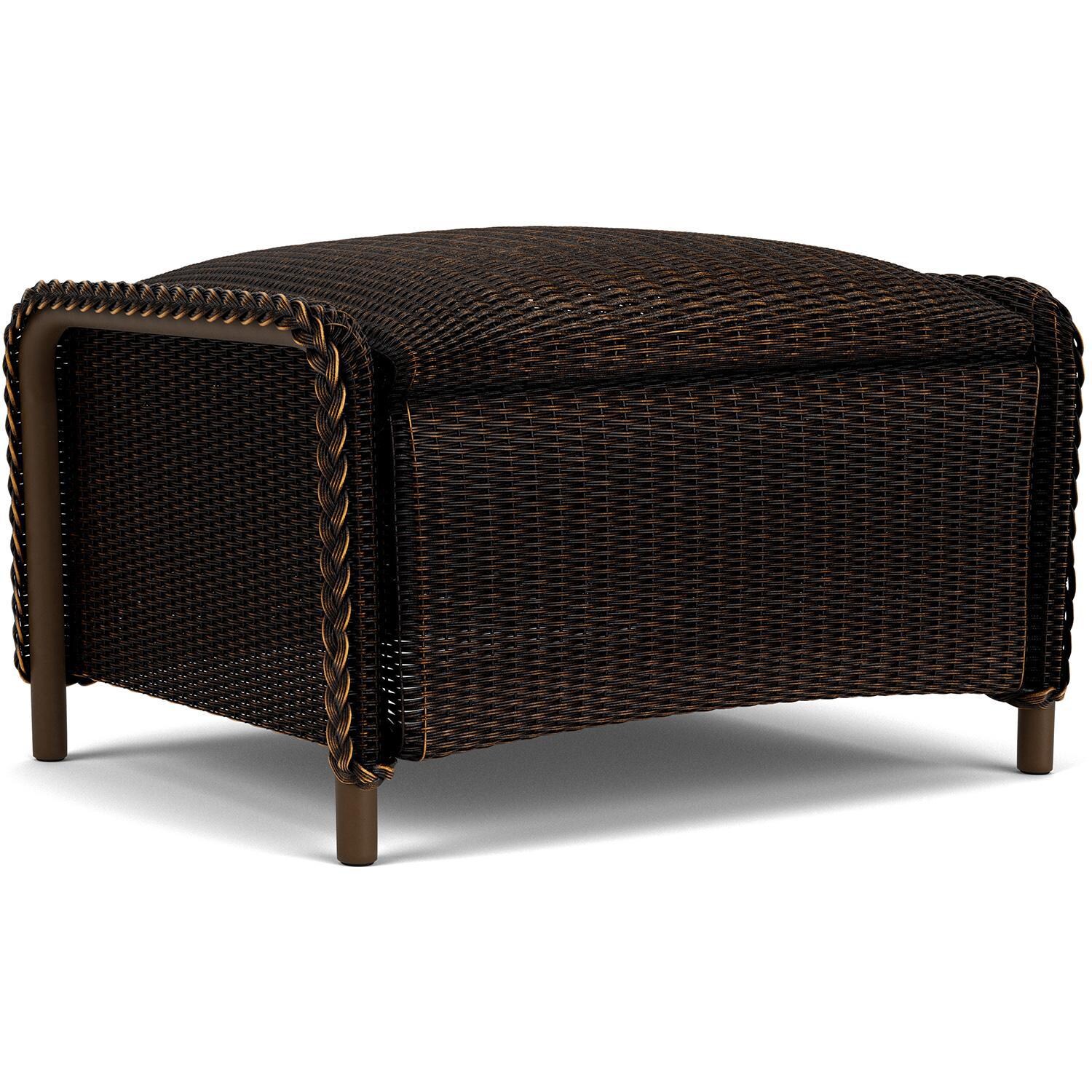 Lloyd Flanders Reflections 4-Piece Seating Set W/ Ottoman & End Table in Mink Finish - Ottoman Angled thumbnail