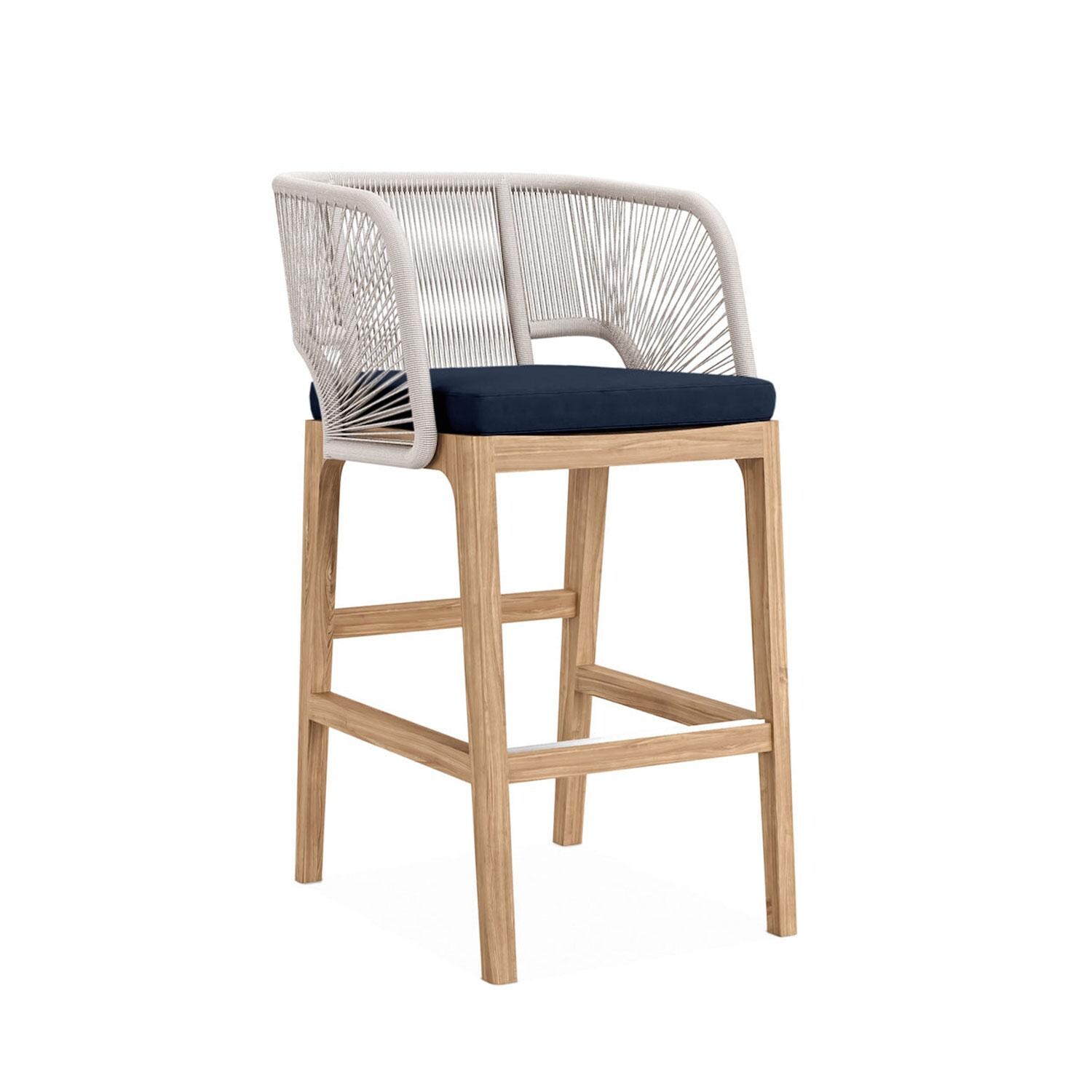 Willowlake Teak Bar Chair in Indigo by Lakeview Outdoor Designs - White Background thumbnail