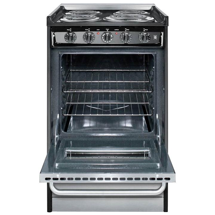 Summit Professional 20-Inch 4-Burner Slide-In Electric Range - Stainless Steel - Open thumbnail