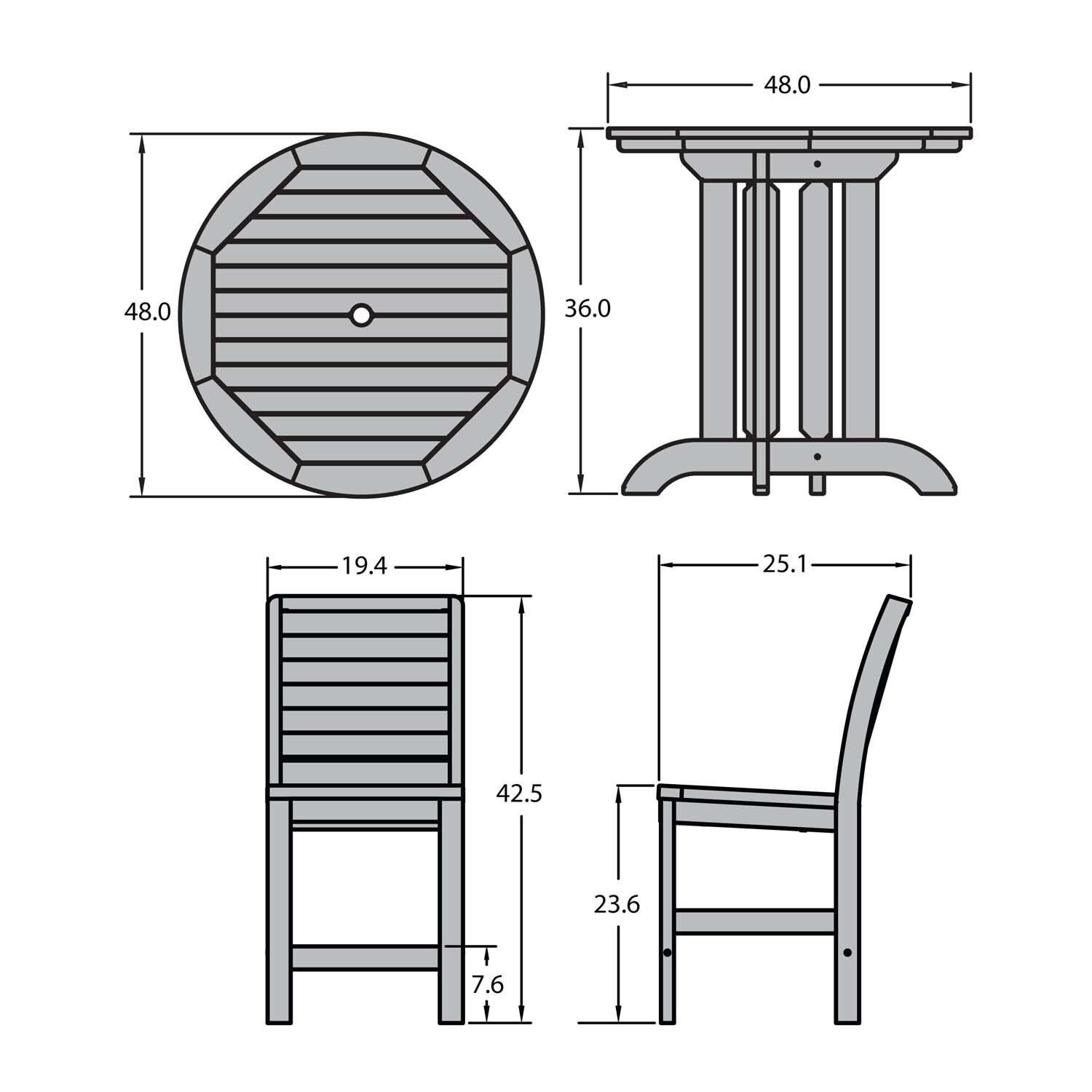 Elm Pointe 5 Pc Set Recycled Plastic Counter Height Dining Set In Harbor Gray By Lakeview - Dimensional thumbnail