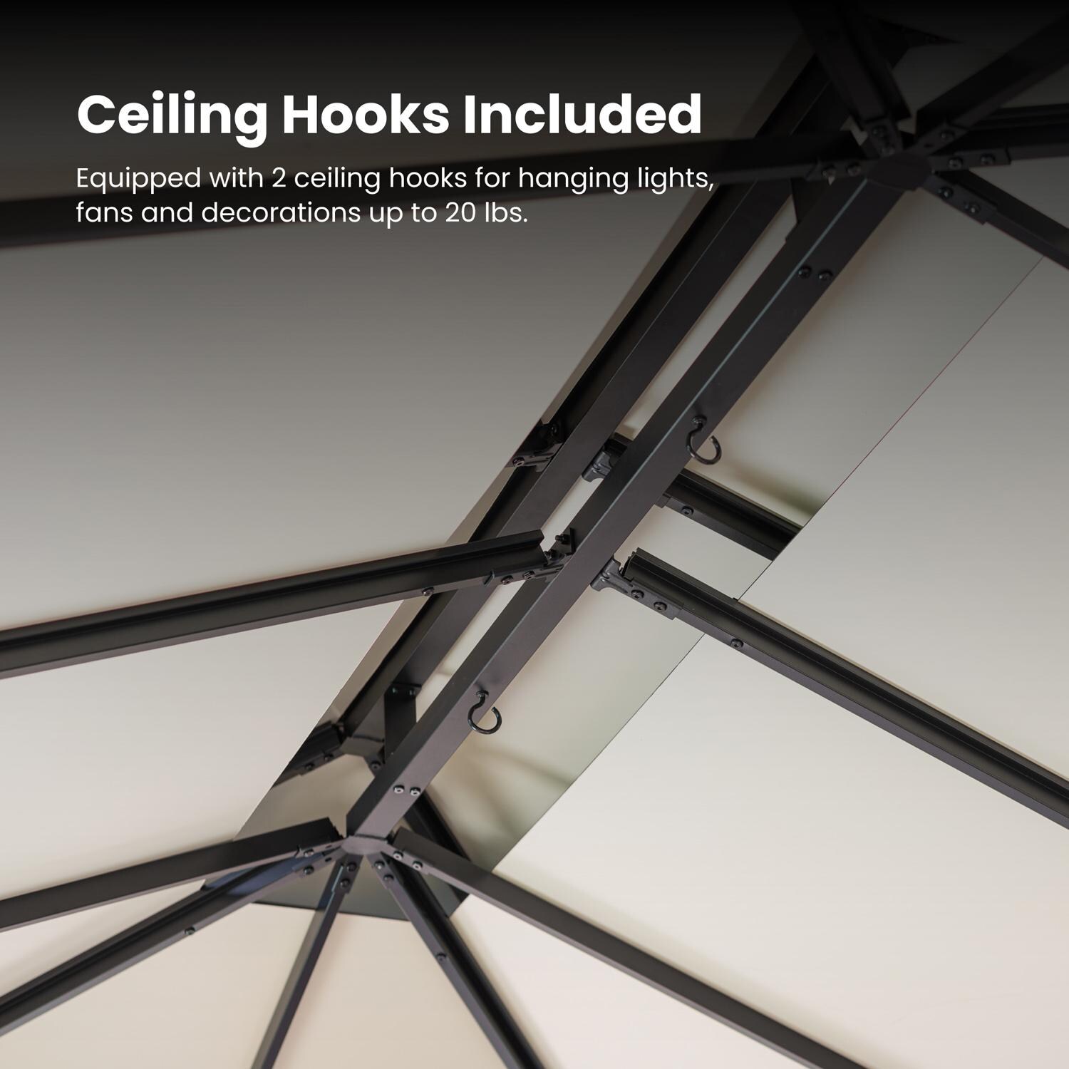 Paragon Outdoor GZ3-1012 Santa Monica 10' x 12' Aluminum Hard Top Gazebo - Ceiling - Detail thumbnail