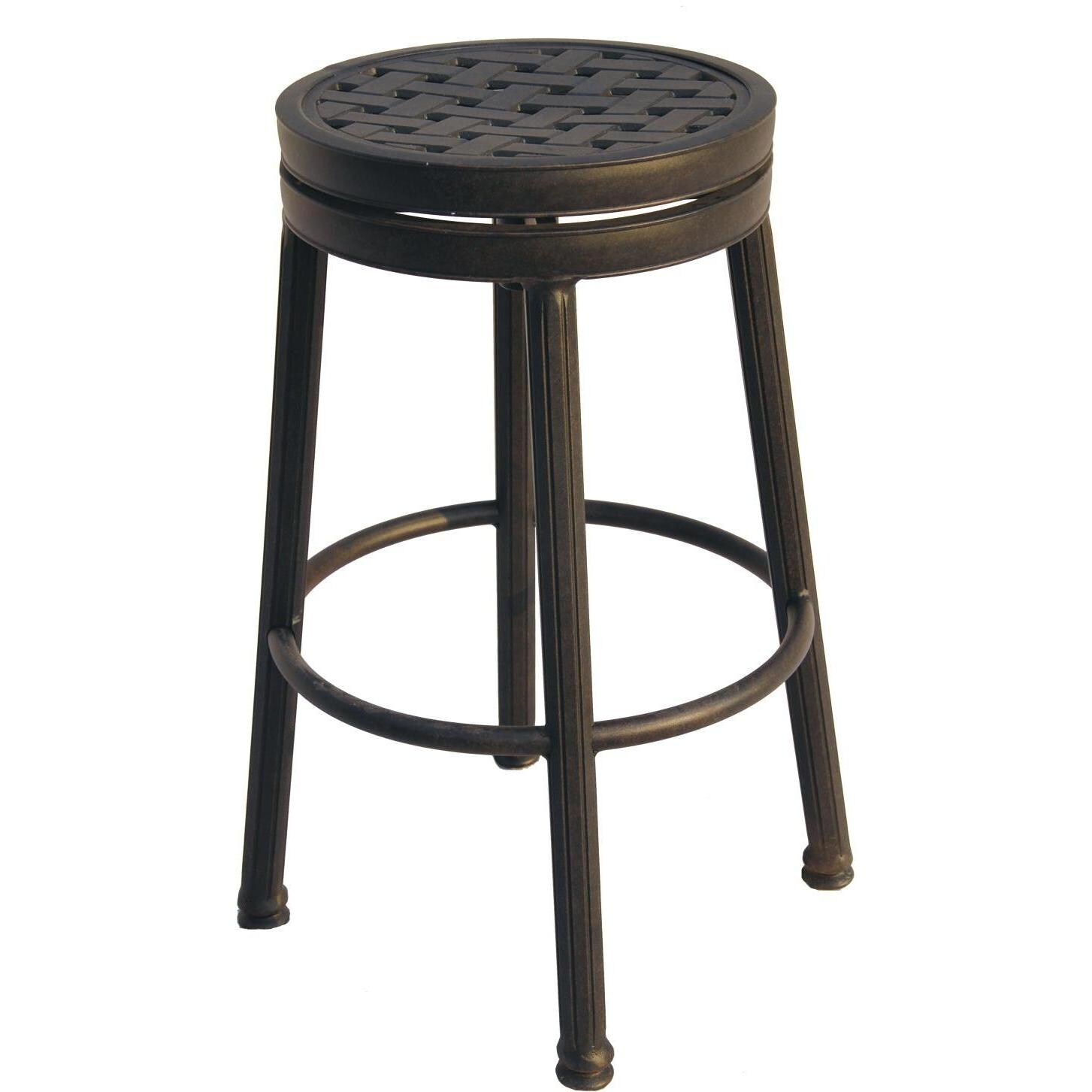 Darlee Cast Aluminum Outdoor Patio Round Bar Stool - Antique Bronze thumbnail