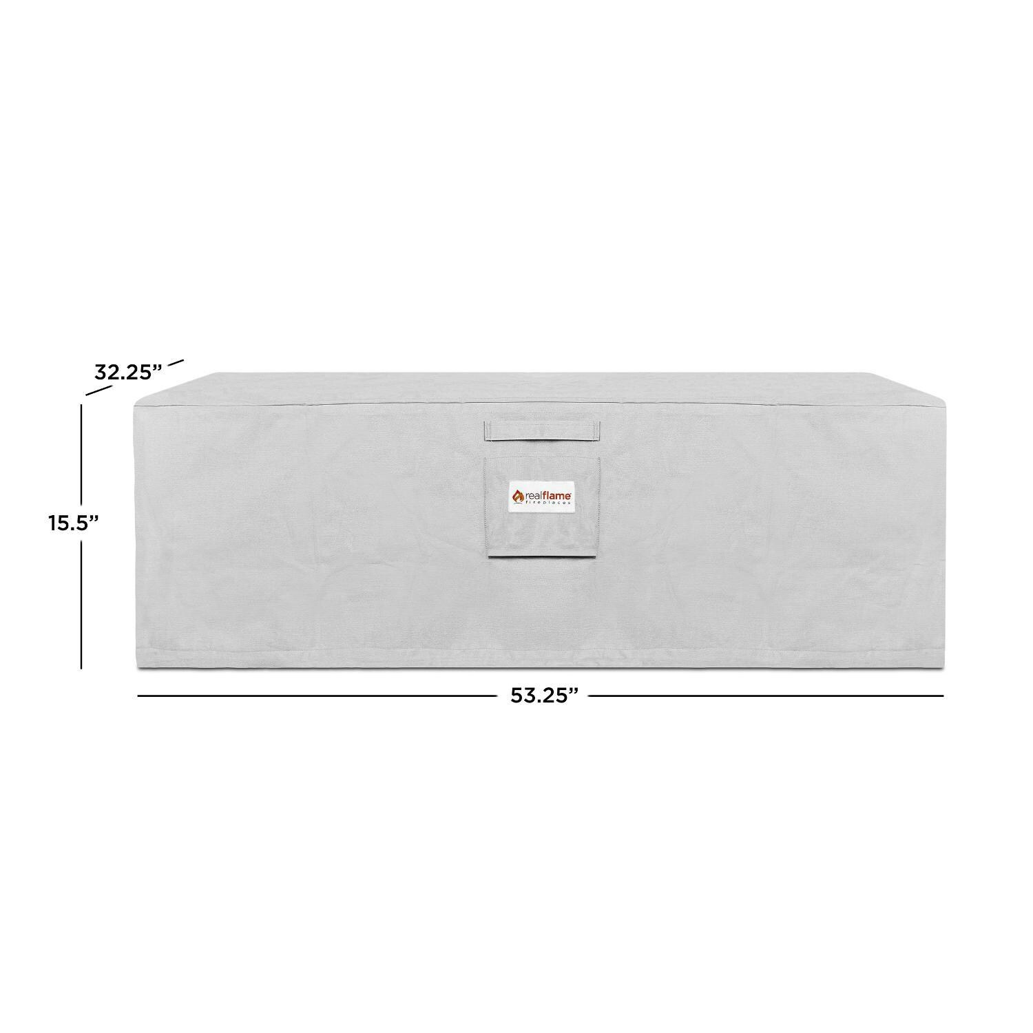 Lakeview Outdoor Designs SC-A11812 Baywood Rectangle Fire Table Protective Cover - Light Gray - Dimensions thumbnail