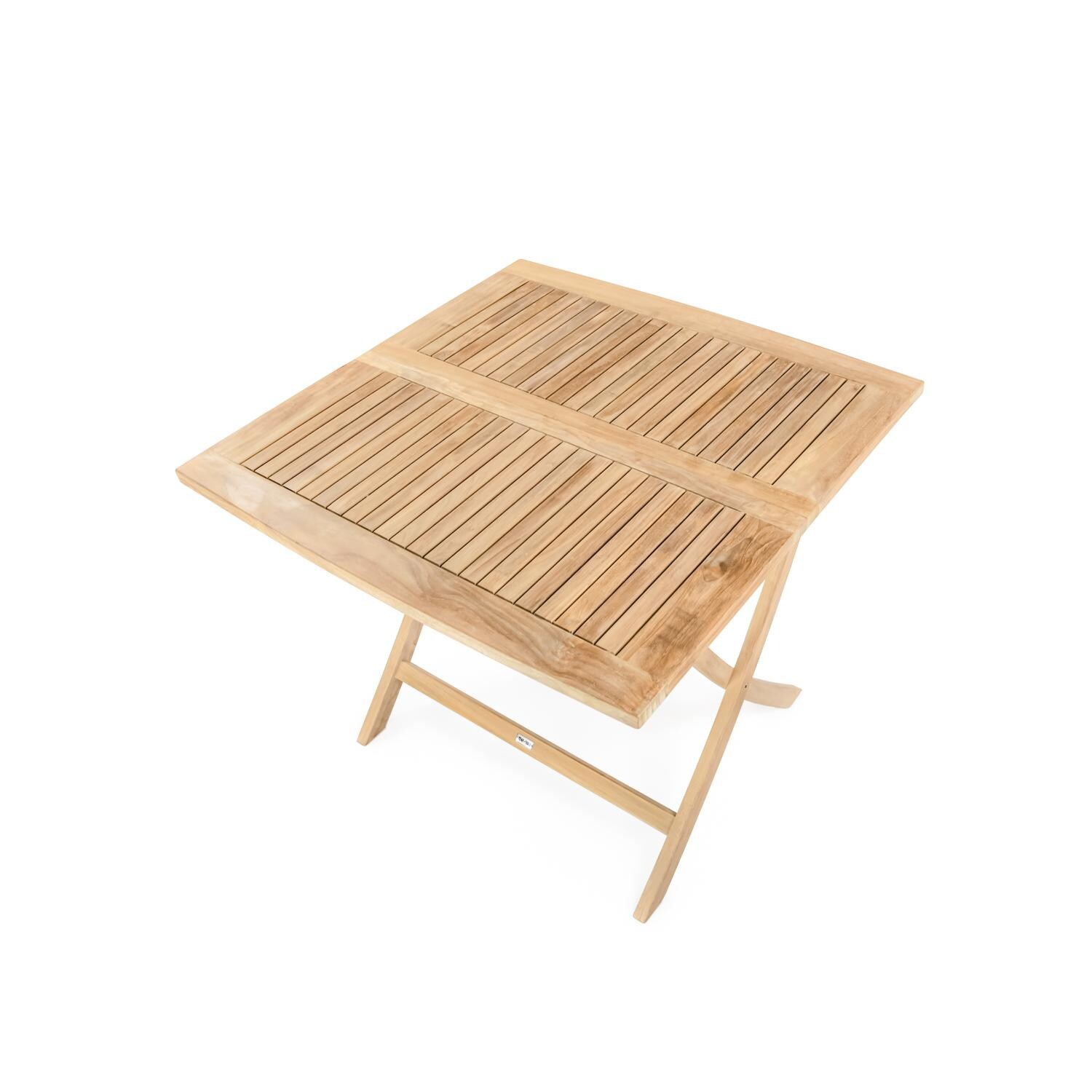 Edisto 36 Inch Square Folding Dining Table by Teak+Table - Top - White Background thumbnail