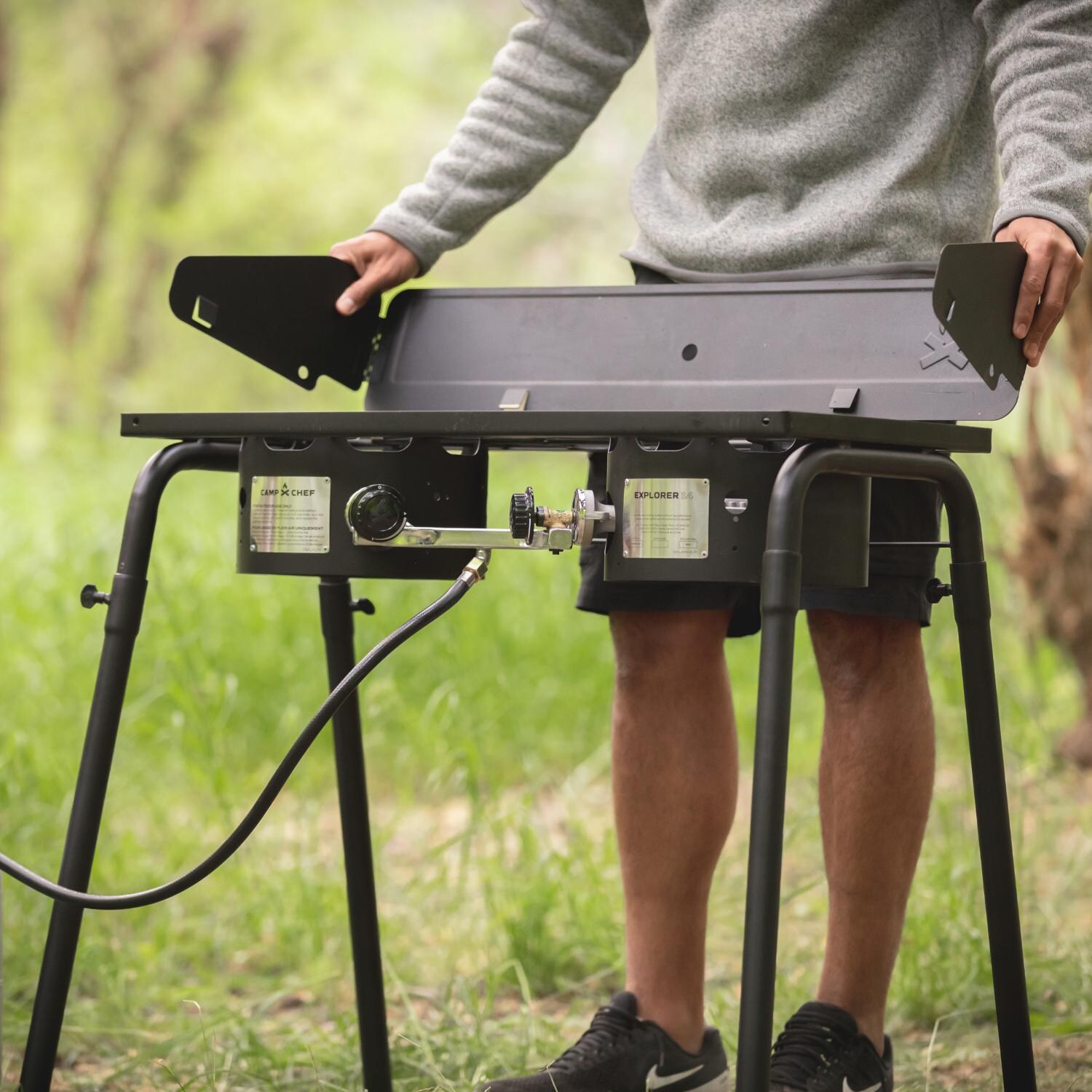 Camp Chef EX60LW Explorer 2-Burner Cooking System - Attaching Three Sided Wind Screen thumbnail