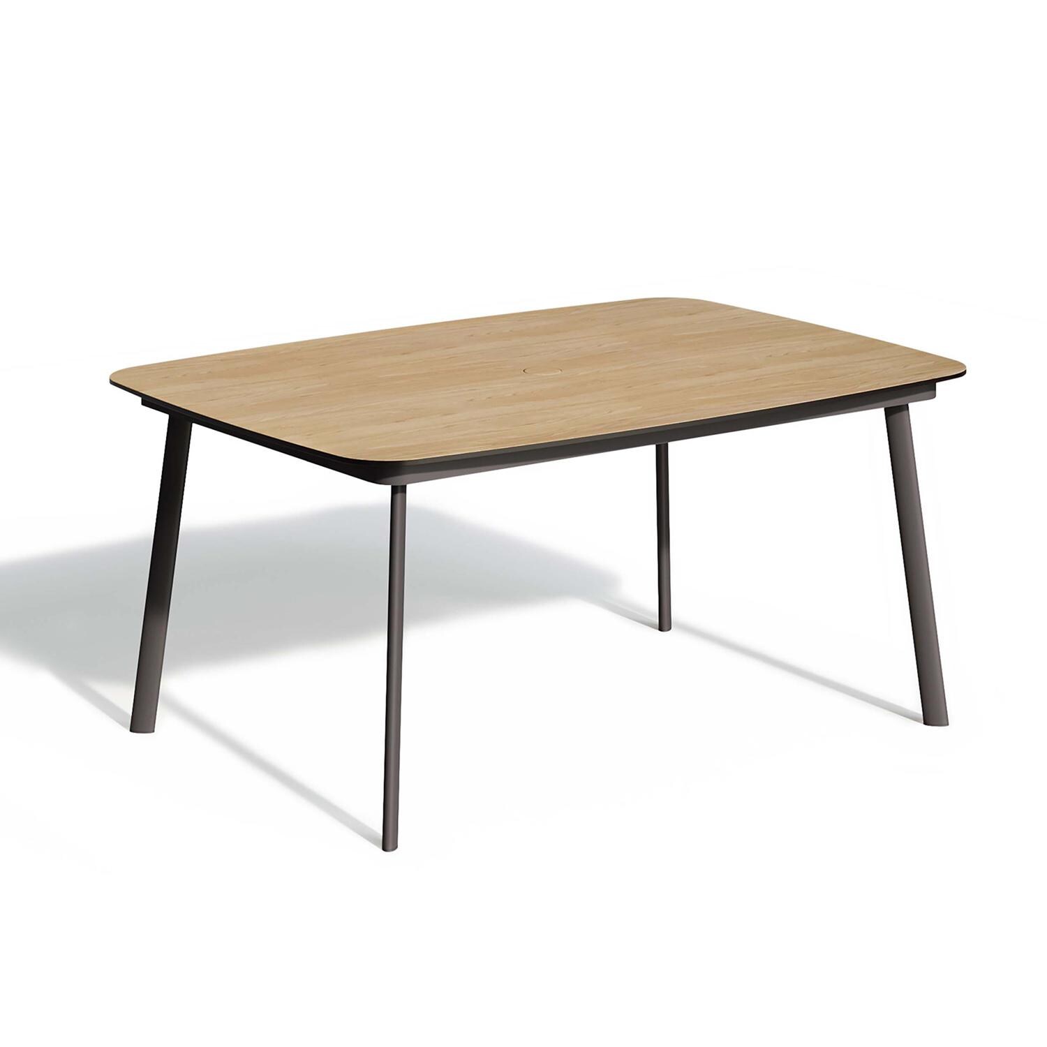 Oxford Garden Eiland 63 Inch Carbon Aluminum Dining Table W/ Enigma HPL Table Top thumbnail