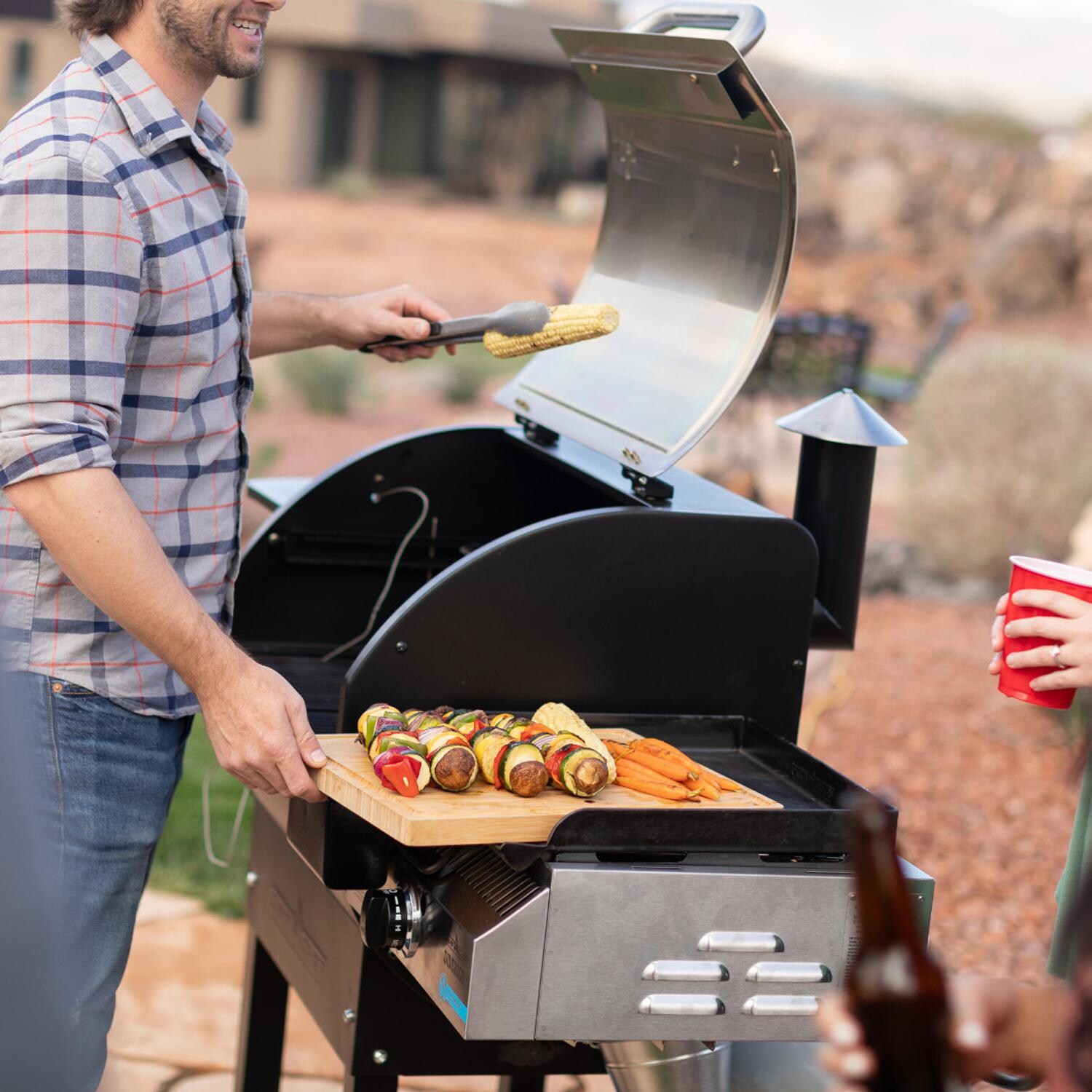 Camp Chef PG24XRSK 24-Inch WiFi Woodwind Pellet Grill With Sidekick - Loading Up The Grill thumbnail