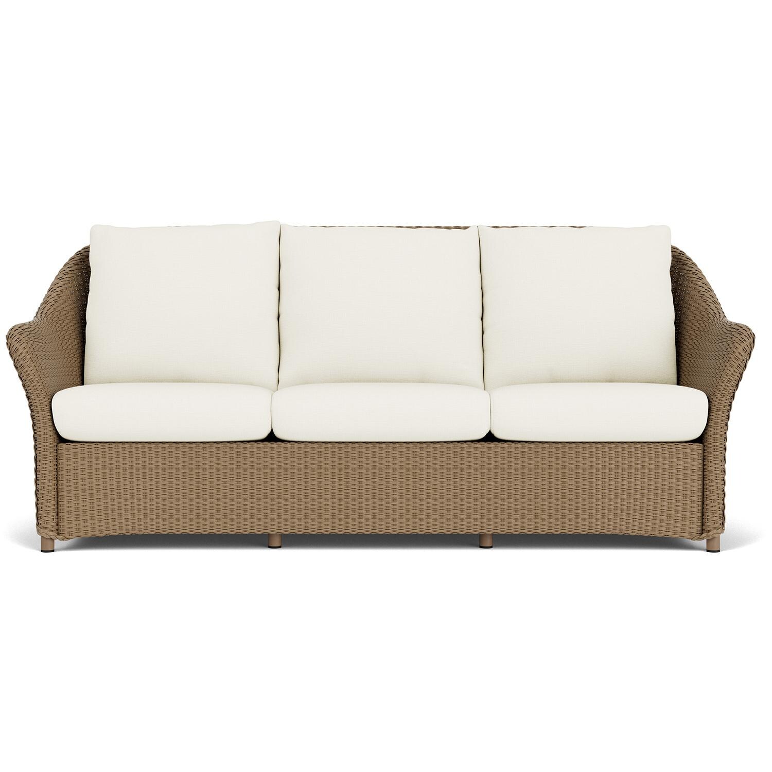 Lloyd Flanders Weekend Retreat Sofa in Fawn Finish W/ Sailcloth Salt Fabric thumbnail