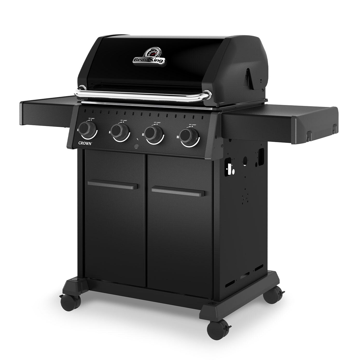Broil King 844154 Crown 420 Shadow 4 Burner Propane Grill - Lid Down - Angled Left - White Background thumbnail