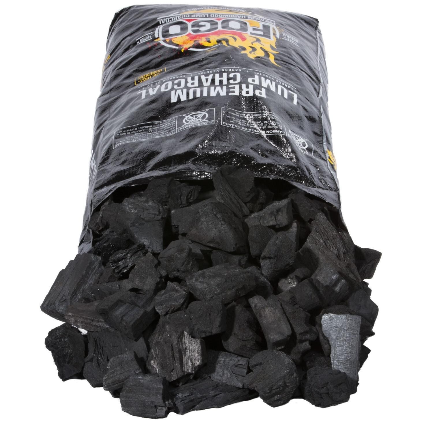 FOGO Charcoal FB17 Premium Natural Hardwood Lump Charcoal - 17.6 Lbs - Open Bag thumbnail