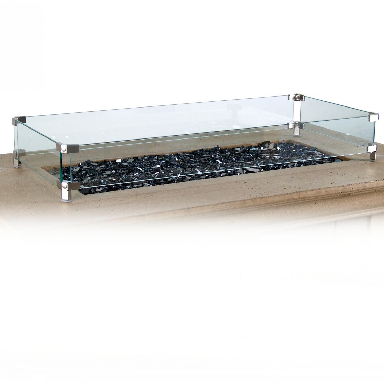 Glass Wind Guard For Rectangular Fire Tables By American Fyre Designs thumbnail