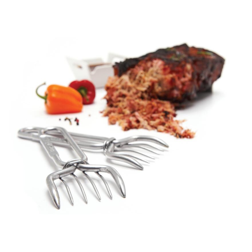 GrillPro Stainless Steel Meat Claws - 64070 - With Meat - White Background thumbnail