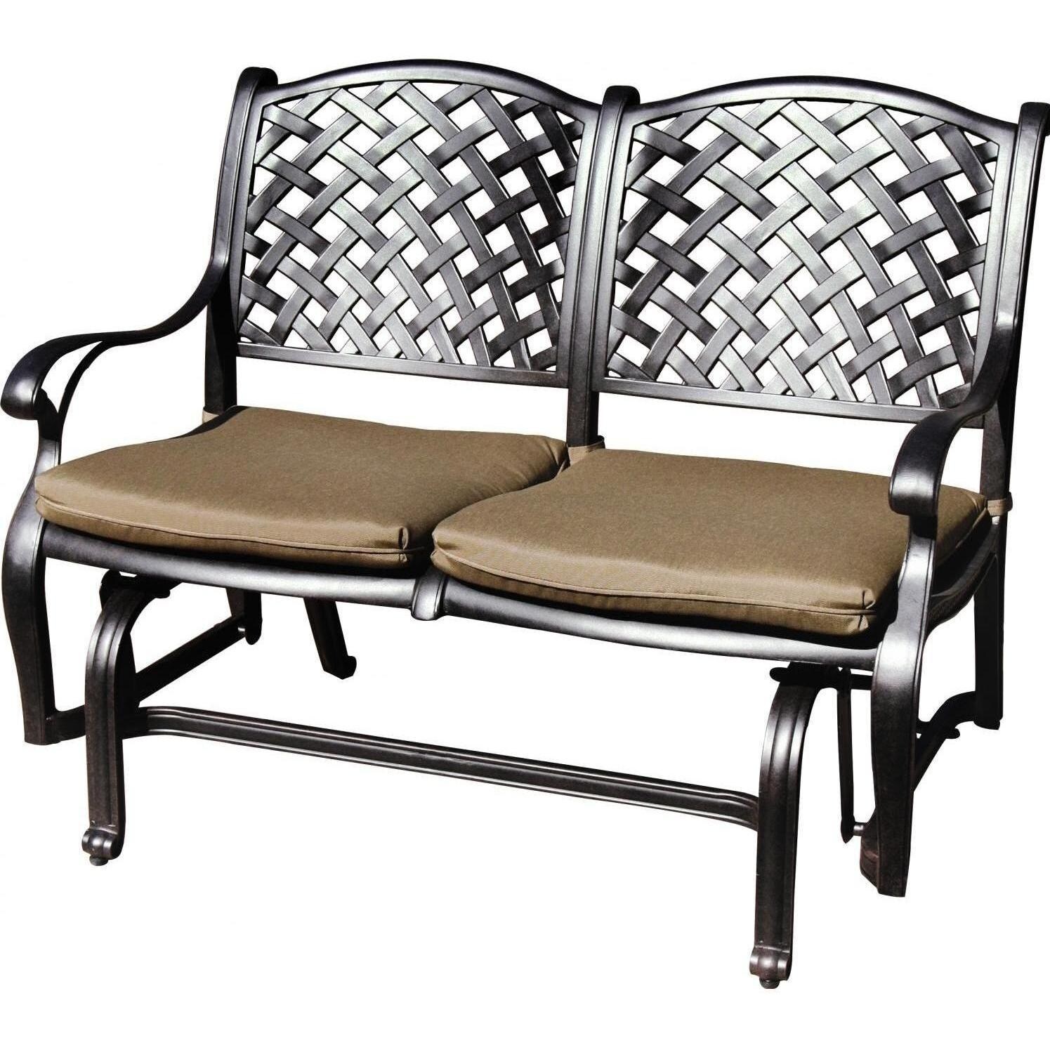Darlee Nassau Cast Aluminum Rocking Patio Conversation Set Seats 4