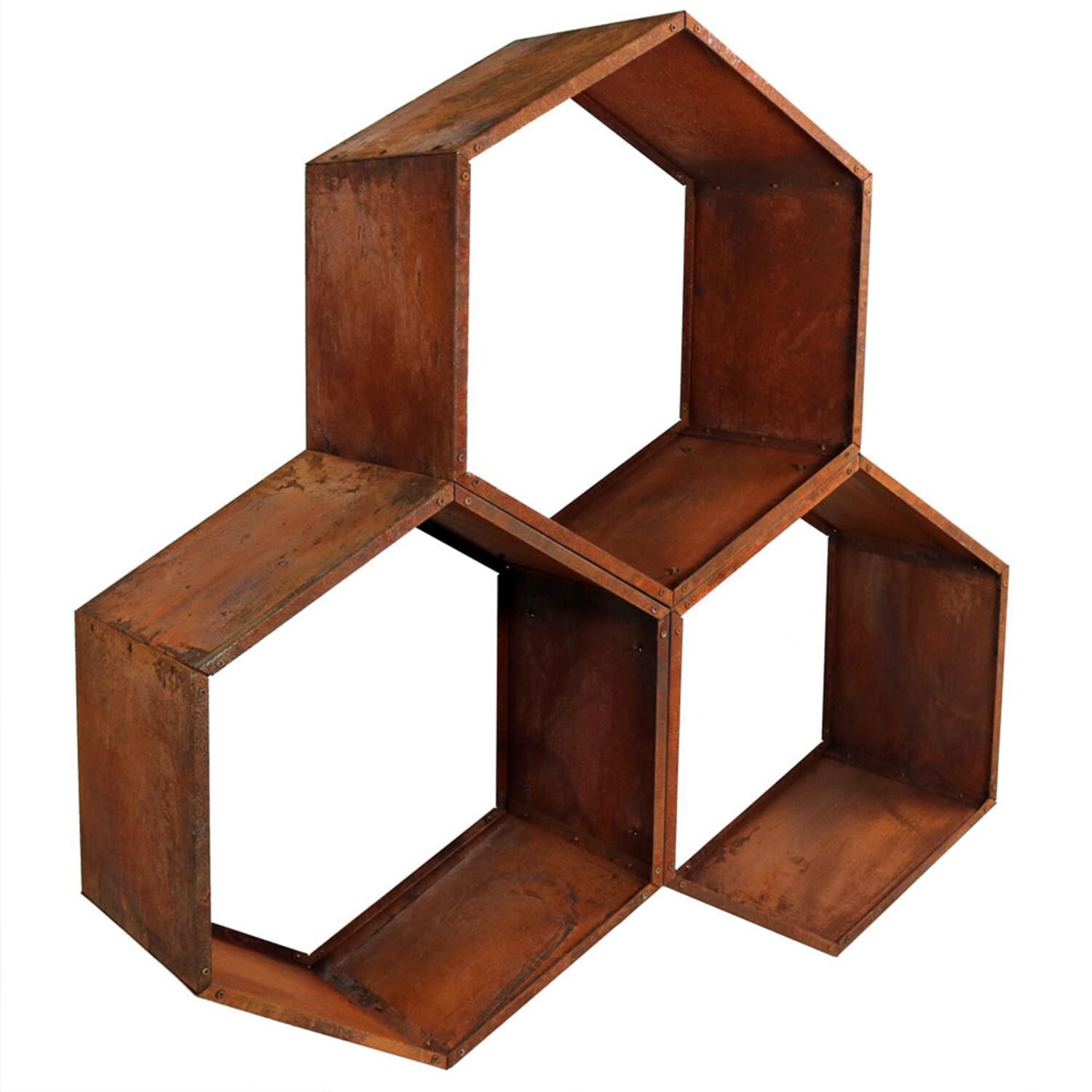 Ultimate Patio SC-RCM-LG789-3PK Hexagon Rustic Honeycomb Log Rack - 30-Inch - 3-Pack thumbnail