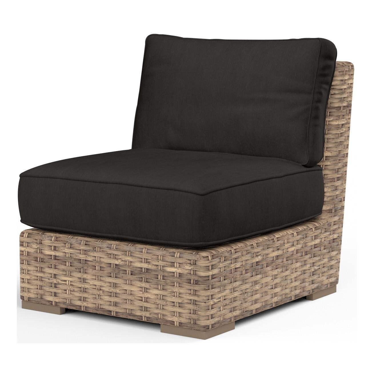 Havana Wicker Armless Club Chair in Tobacco/Spectrum Carbon by Sunset West