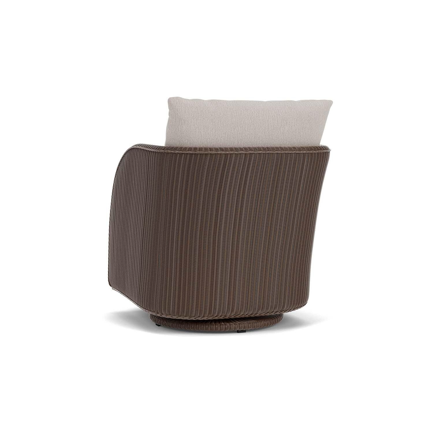 Lloyd Flanders Essence Swivel Glider Lounge Chair W/Remy Cloud Fabric - Bark Finish - Back Left thumbnail