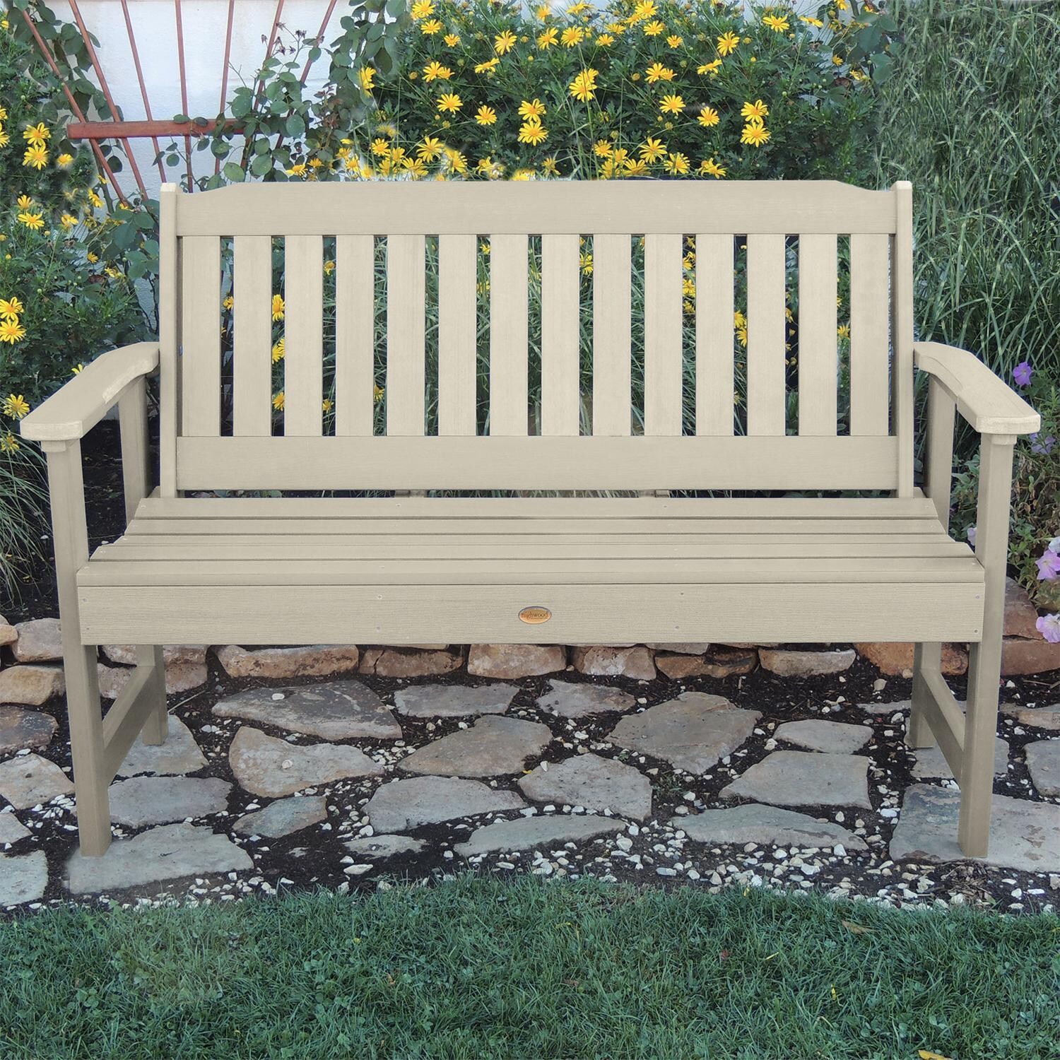 Lakeview Hart Lane Garden Bench - 5ft - Whitewash - Front View thumbnail