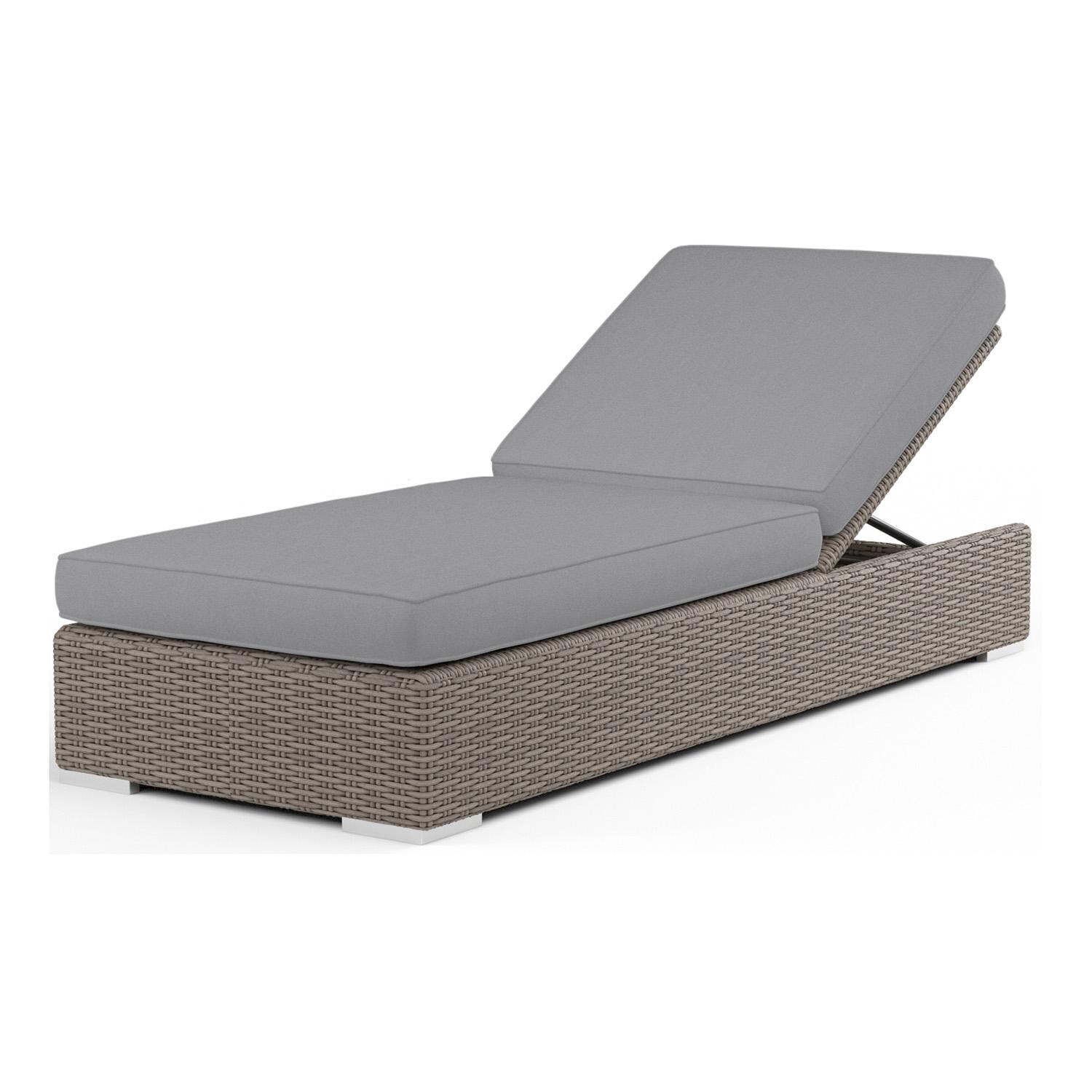 Coronado Wicker Chaise Lounge in Driftwood/Canvas Granite by Sunset West