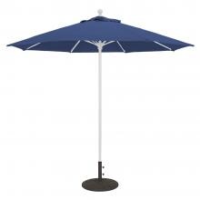 Galtech 9 Ft. Bar Height Octagonal Aluminum Patio Market Umbrella W/ Push Lift - White Frame W/ Sunbrella Canvas Navy Canopy image