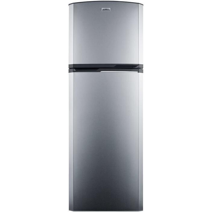 Summit 22-Inch 8.8 Cu. Ft. Freestanding Top Freezer Apartment Refrigerator With Ice Maker- Stainless Steel / Platinum Cabinet - FF948SSIM