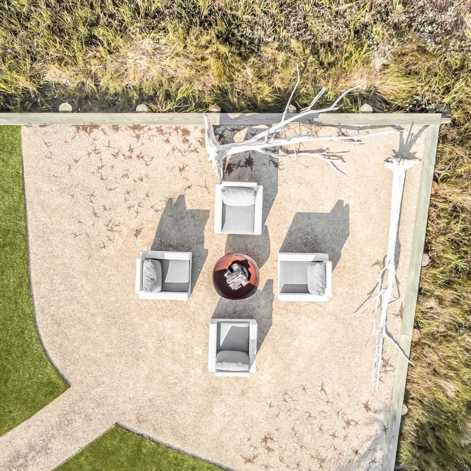 Teak + Table Oyster Bay Club Chair in Carbon - Aerial - Lifestyle thumbnail
