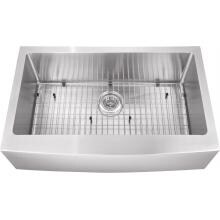 Platinum Sinks 32 X 20 16-Gauge Single Bowl Stainless Steel Apron Undermount Sink With Strainer And Grid image