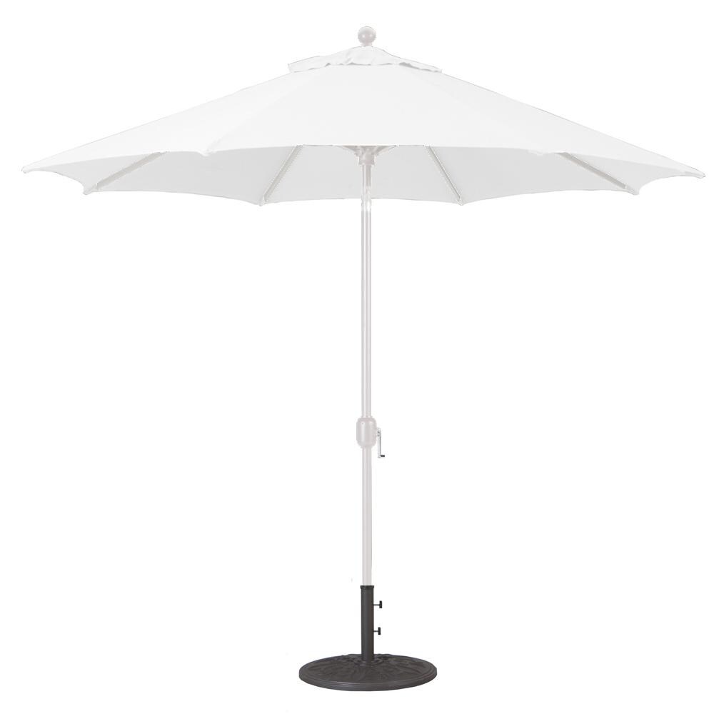 Galtech 9 Ft. Octagonal Aluminum Patio Umbrella W/ Crank Lift & Deluxe Auto Tilt - White Frame W/ Natural Sunbrella Fabric (Umbrella Base Not Included) thumbnail
