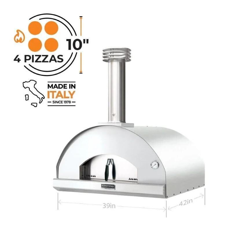 Fontana Forni FTMARIN-S Marinara Wood-Fired - Stainless - Pizza Count - Dimensional thumbnail
