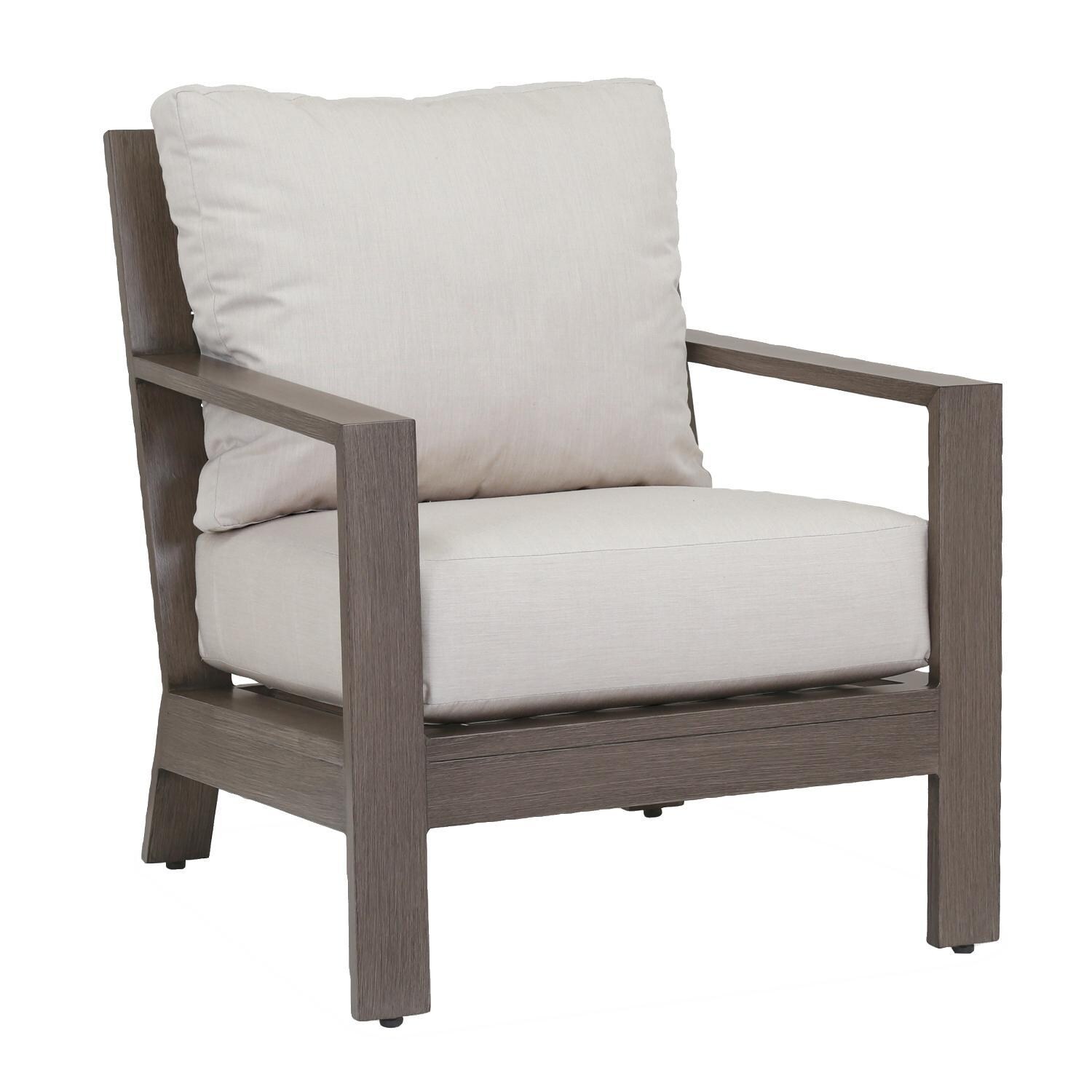 Sunset West 3501-21-5492 Laguna Aluminum Patio Club Chair W/ Sunbrella Canvas Flax Cushions thumbnail