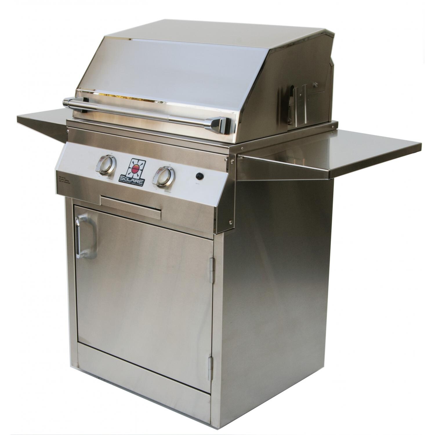 Solaire 27 Inch Deluxe InfraVection Propane Gas Grill On Standard Cart - SOL-IRBQ-27GVIXLC-LP