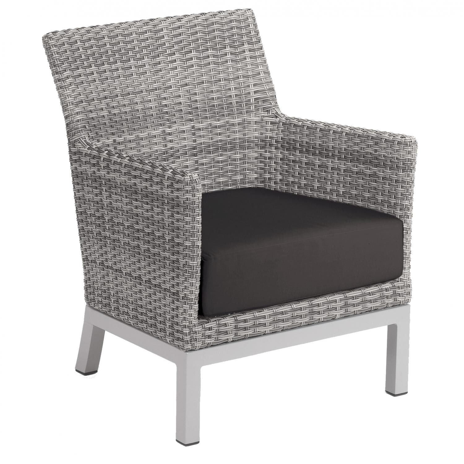 Argento Wicker Patio Club Chair W/ Jet Black Cushion thumbnail