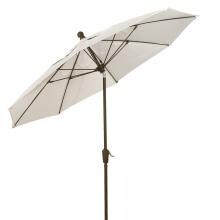 FiberBuilt 9 Ft. Aluminum Market Patio Umbrella W/ Crank Lift & Tilt - Champagne Pole / Natural Olefin