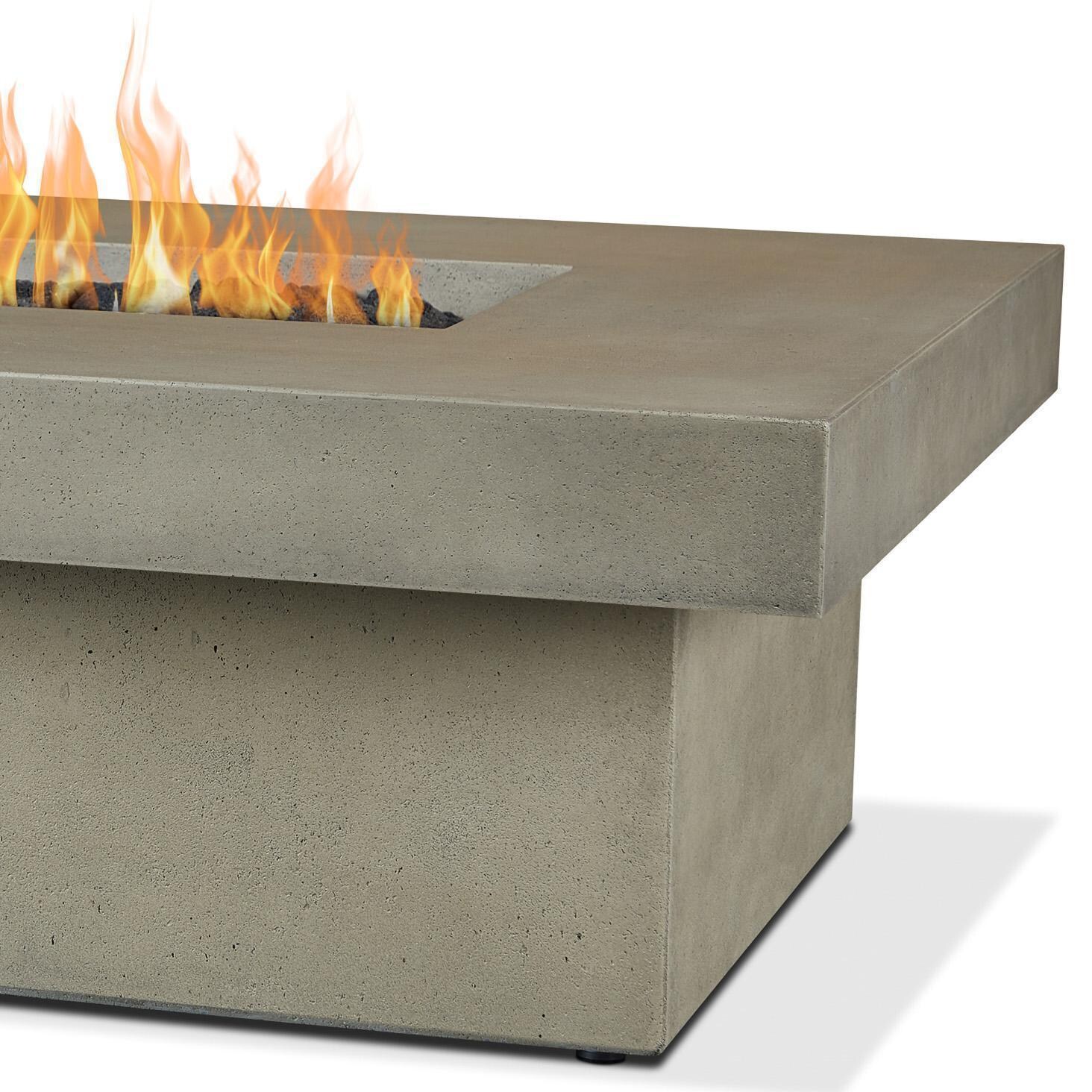 Hickory Bay 3708NG-DUNE 60 Inch Rectangular GFRC Natural Gas Fire Pit Table in Dune by BBQGuys Signature - Material - Detail thumbnail