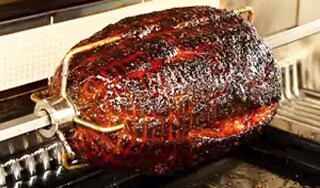 Rotisserie Bourbon & Cane Syrup Glazed Ham Recipe