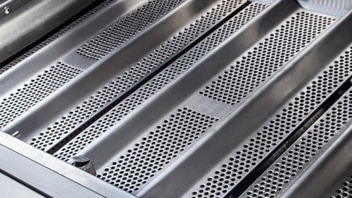 stainless steel heat zone dividers above gas burners