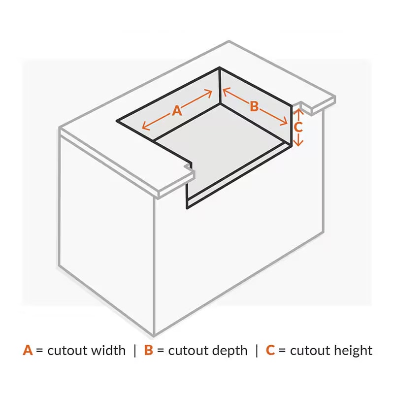Built-In Grill Cut Out Dimensions Diagram