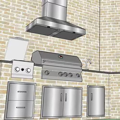 3D rendering of the kitchen that is being built