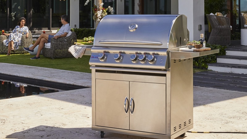 Blaze LTE Freestanding Gas Grill in luxury backyard
