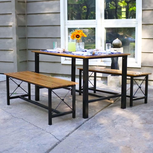 Ultimate Patio European Chestnut Wood Dining Set
