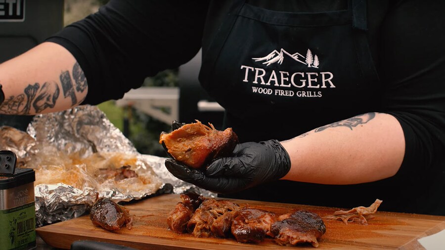 smoked pork butt pieces for judging – Diva Q”