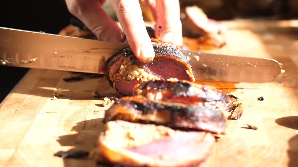 Randy's bacon wrapped venison