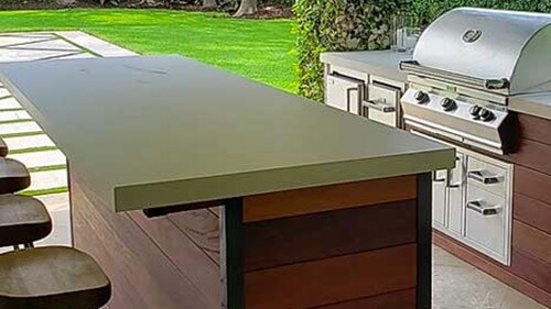 Counter space in an outdoor kitchen