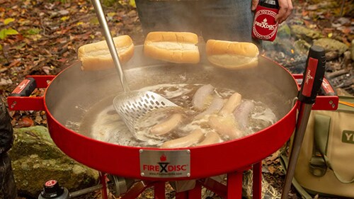 Fire Disc being fried on