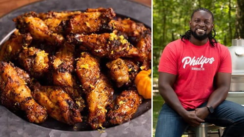 Grilled Scotch Bonnet Wings plated