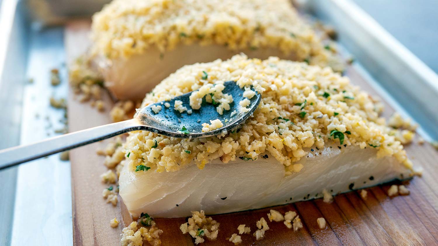 Christie Vanover's Macadamia Nut crusted Halibut